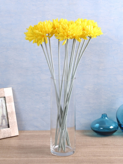

Fourwalls Set Of 12 Yellow Artificial Chrysanthemum Flower Stems