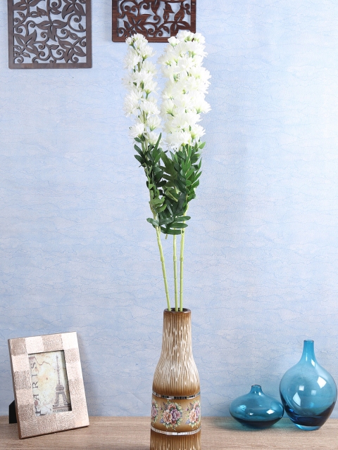 

Fourwalls Set Of 3 White Artificial Chrysanthemum Flower Stems without pot