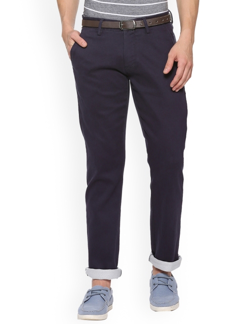 

Allen Solly Men Navy Blue Slim Fit Solid Regular Trousers