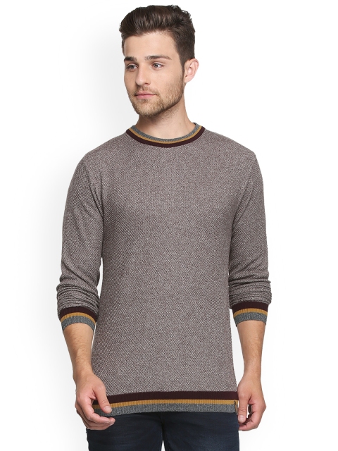 

Peter England Men Brown Solid Pullover
