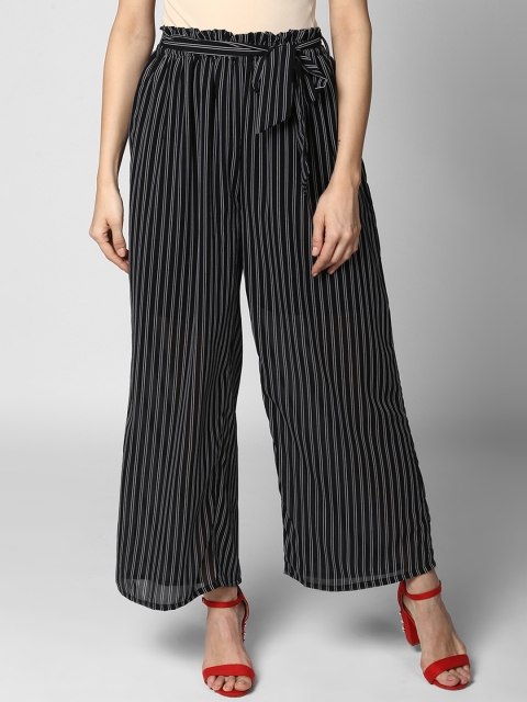 

StyleStone Women Black & White Striped Straight Palazzos