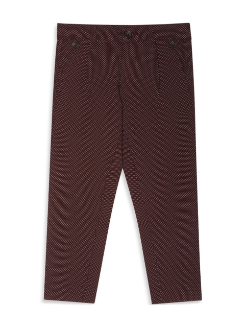 

United Colors of Benetton Boys Brown Regular Fit Printed Regular Trousers