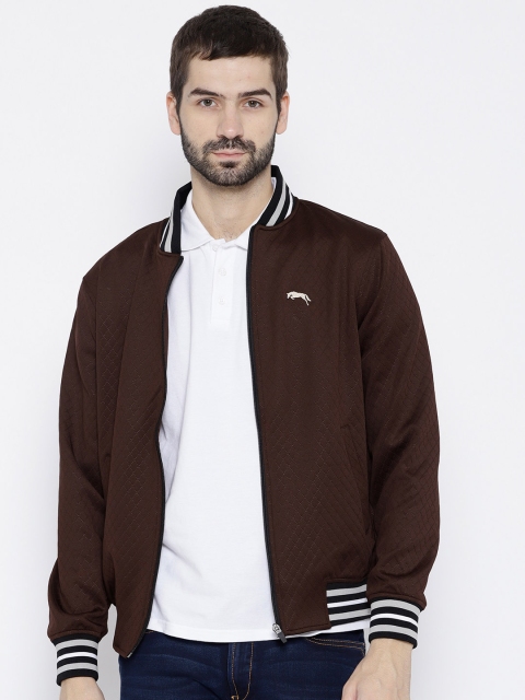 

JUMP USA Men Burgundy Solid Varsity Jacket