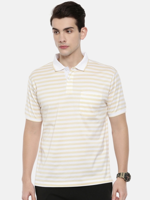 

Classic Polo Men Yellow Striped Polo Collar T-shirt