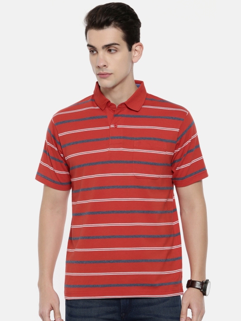 

Classic Polo Men Red Striped Polo Collar T-shirt