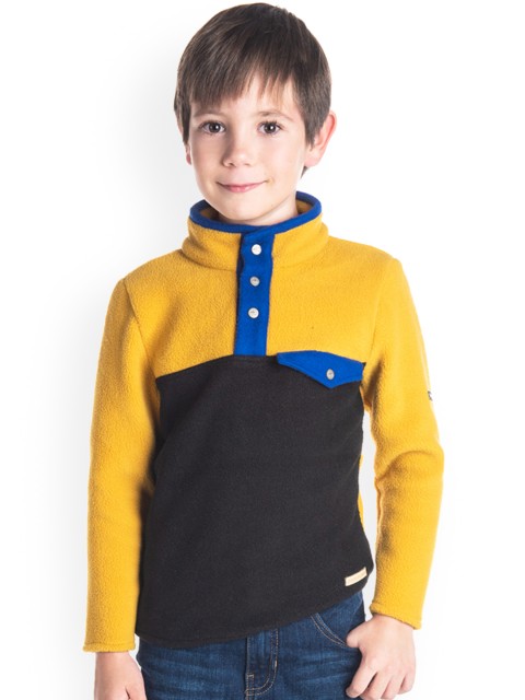 

Cherry Crumble Boys Mustard & Black Colourblocked Sweatshirt
