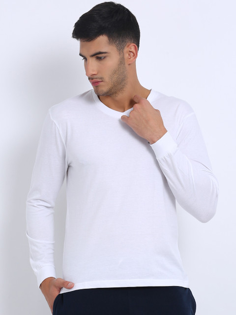 

Crocodile Men White Solid V-Neck T-shirt