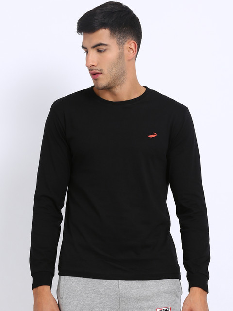 

Crocodile Men Black Solid Round Neck T-shirt