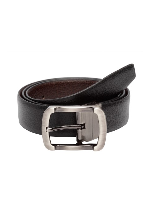 

Teakwood Leathers Men Black & Brown Solid Reversible Leather Belt