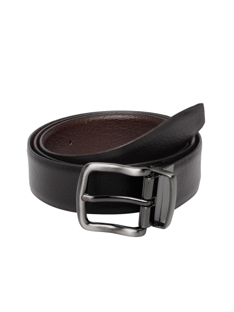 

Teakwood Leathers Men Black & Brown Leather Solid Belt