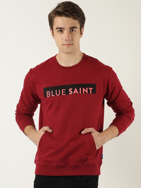 

Blue Saint Men Maroon Printed Sweatshirt