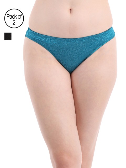 

Clovia Women Pack of 2 Bikini Briefs, Black