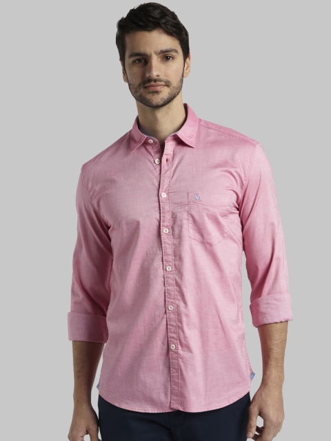 

Parx Men Pink Slim Fit Solid Casual Shirt