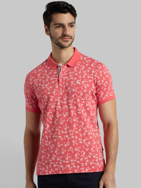

Parx Men Orange Printed Polo T-shirt