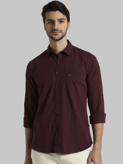

Parx Men Maroon Slim Fit Solid Casual Shirt