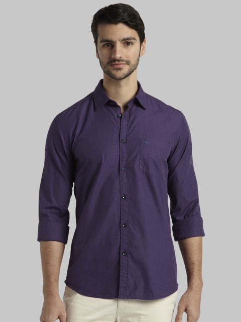 

Parx Men Purple Slim Fit Solid Casual Shirt