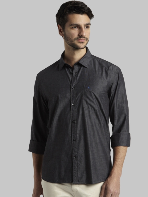 

Parx Men Black Slim Fit Solid Casual Shirt