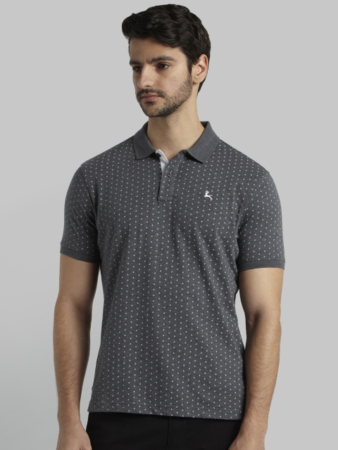 

Parx Men Grey Printed Polo T-shirt