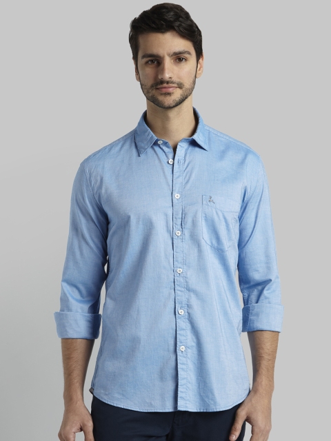 

Parx Men Blue Slim Fit Solid Casual Shirt