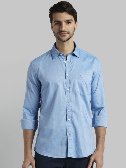 

Parx Men Blue Slim Fit Solid Casual Shirt