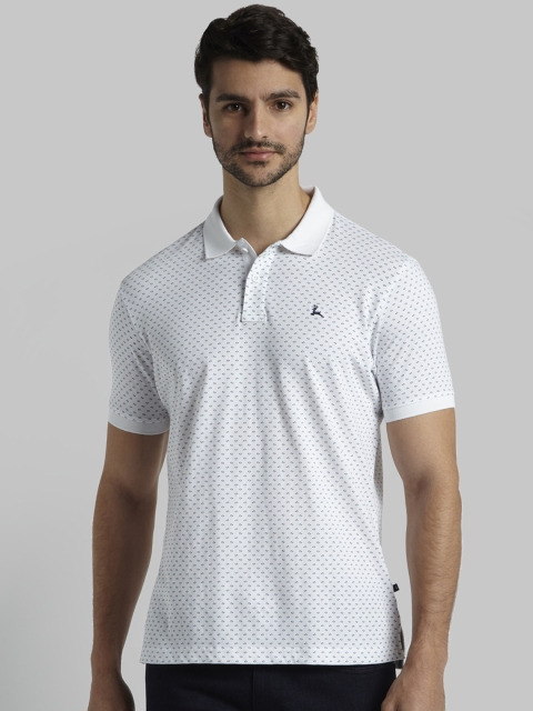 

Parx Men White Printed Polo T-shirt