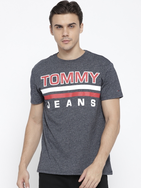 

Tommy Hilfiger Men Navy Printed Round Neck T-shirt, Navy blue