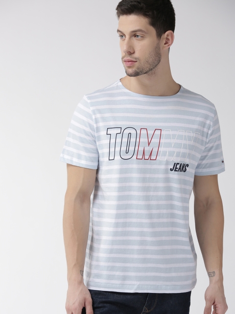 

Tommy Hilfiger Men Blue Striped Round Neck T-shirt