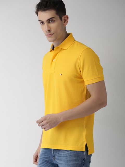 

Tommy Hilfiger Men Yellow Solid Polo Collar T-shirt