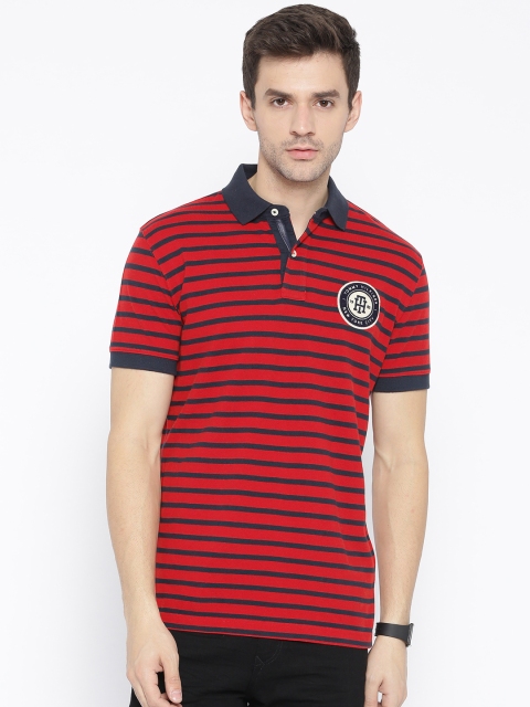 

Tommy Hilfiger Men Red Striped Polo Collar T-shirt