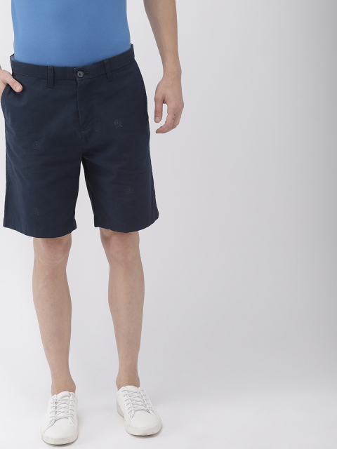 

Tommy Hilfiger Men Navy Blue Vintage Crest Embroidered Regular Fit Chino Shorts