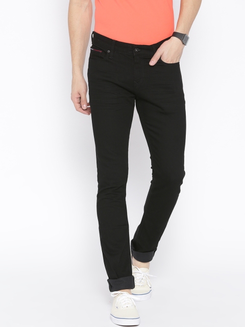 

Tommy Hilfiger Men Black Skinny Fit Mid-Rise Clean Look Stretchable Jeans