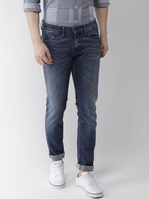 

Tommy Hilfiger Men Blue Slim Fit Mid-Rise Clean Look Stretchable Jeans