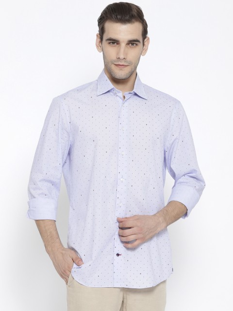 

Tommy Hilfiger Men Light Blue Tailored Fit Printed Casual Shirt