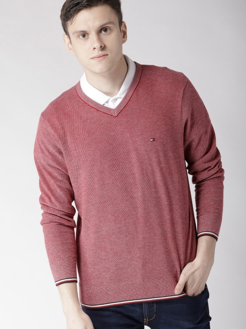 

Tommy Hilfiger Men Red Solid Pullover