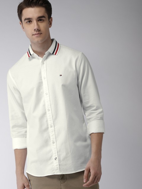 

Tommy Hilfiger Men White Regular Fit Solid Casual Shirt