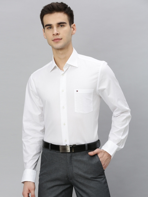 

Tommy Hilfiger Men White Regular Fit Self Checked Formal Shirt