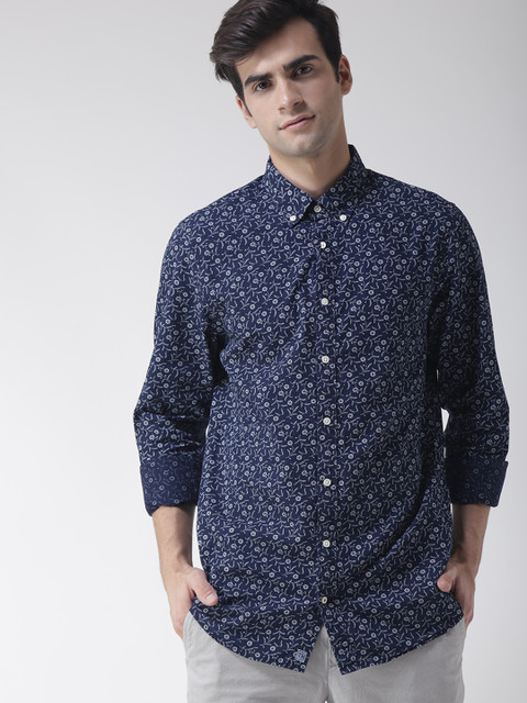 

Tommy Hilfiger Men Navy Blue Slim Fit Printed Casual Shirt