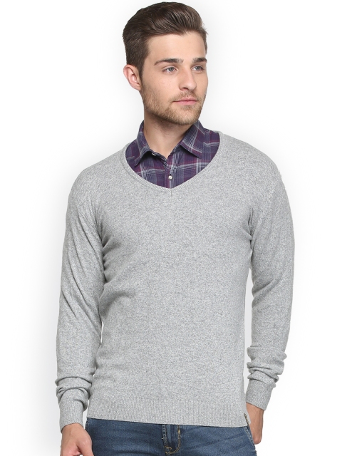 

Peter England Casuals Men Grey Solid Pullover