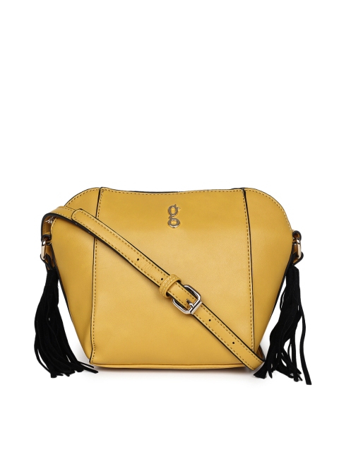 

Global Desi Yellow Solid Sling Bag