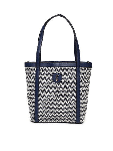

Global Desi Navy Blue & White Striped Shoulder Bag