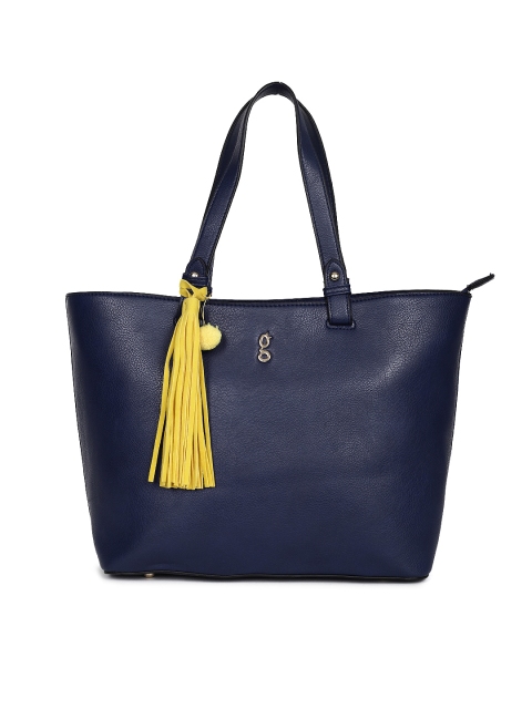 

Global Desi Navy Blue Solid Shoulder Bag