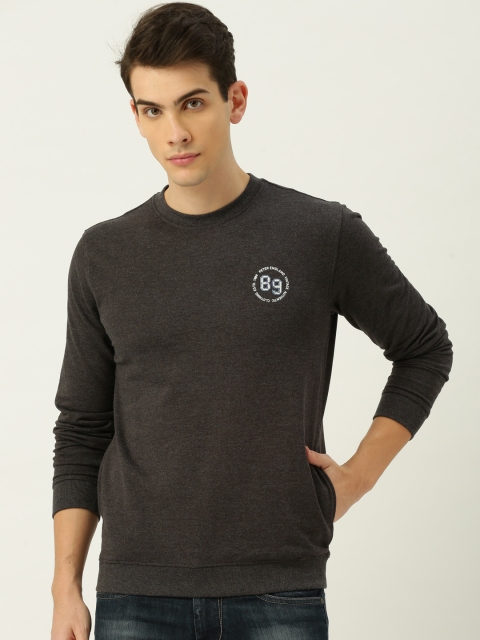 

Peter England Men Grey Solid Sweatshirt
