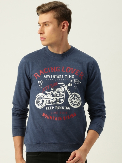 

Peter England Men Navy Printed Sweatshirt, Navy blue