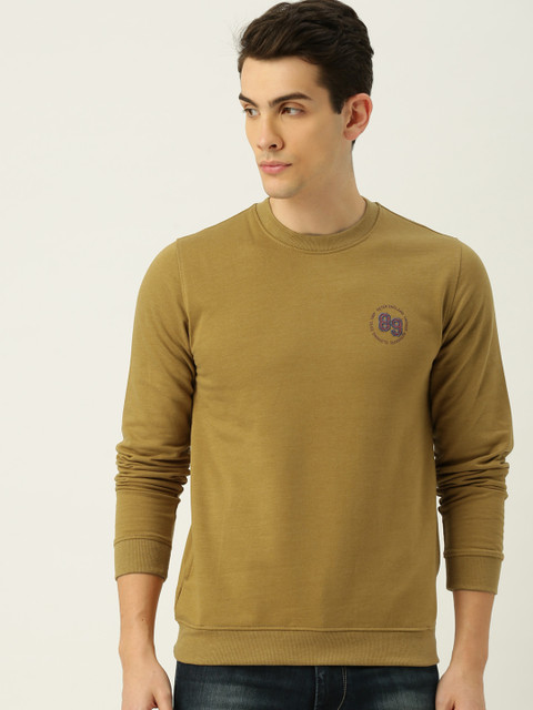 

Peter England Men Khaki Solid Sweatshirt