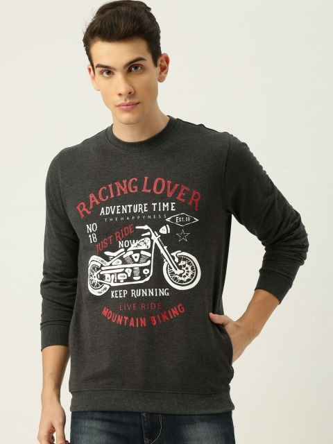

Peter England Men Grey Printed Sweatshirt