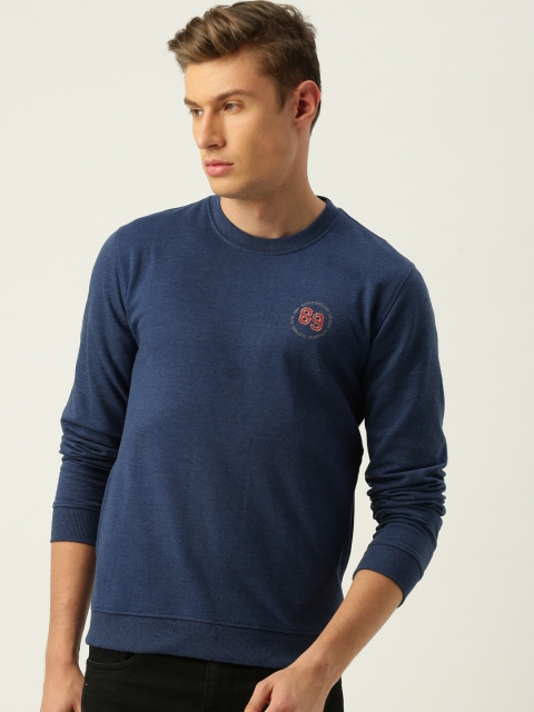

Peter England Men Blue Solid Sweatshirt