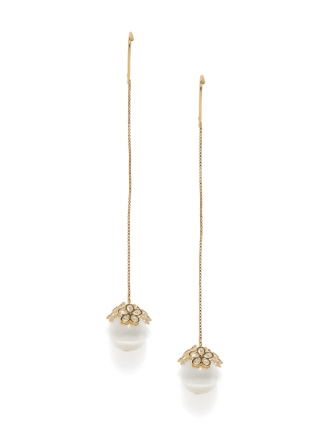 

DressBerry Gold-Toned Spherical Drop Earrings