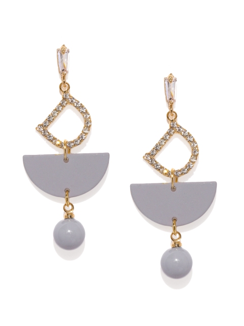 

DressBerry Grey Geometric Drop Earrings