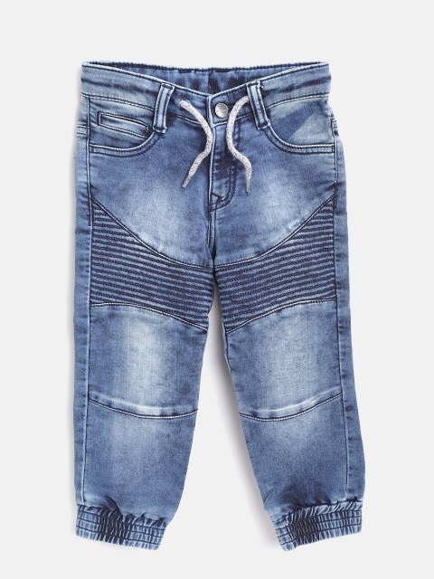 

United Colors of Benetton Boys Blue Jogger Mid-Rise Clean Look Stretchable Joggers