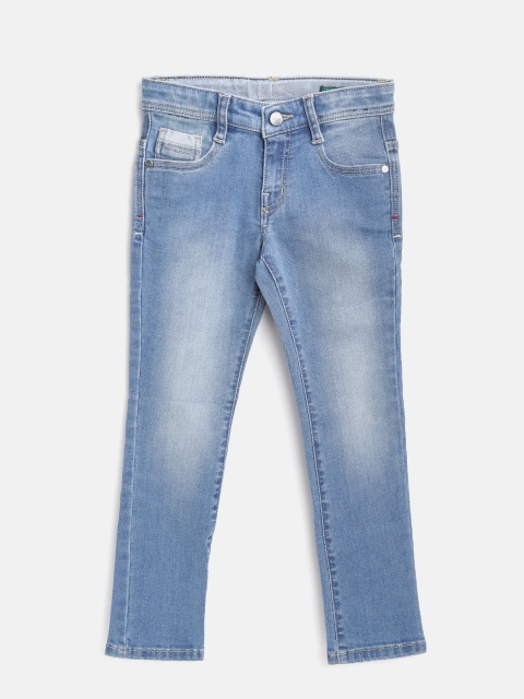 

United Colors of Benetton Boys Blue Slim Fit Mid-Rise Clean Look Stretchable Jeans